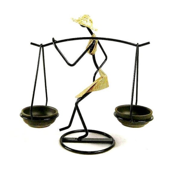 YELLOW - African Candle Holder | Metal Candlestick | Tribal Figurines | Art | - Picture 6 of 6